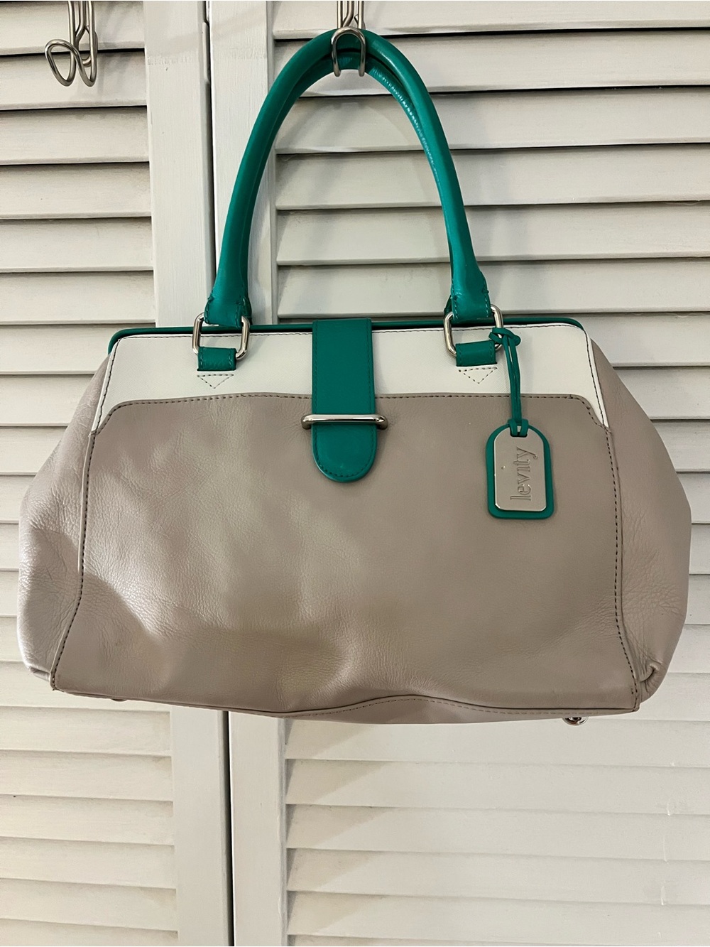 Levity Teal and tan doctor satchel style